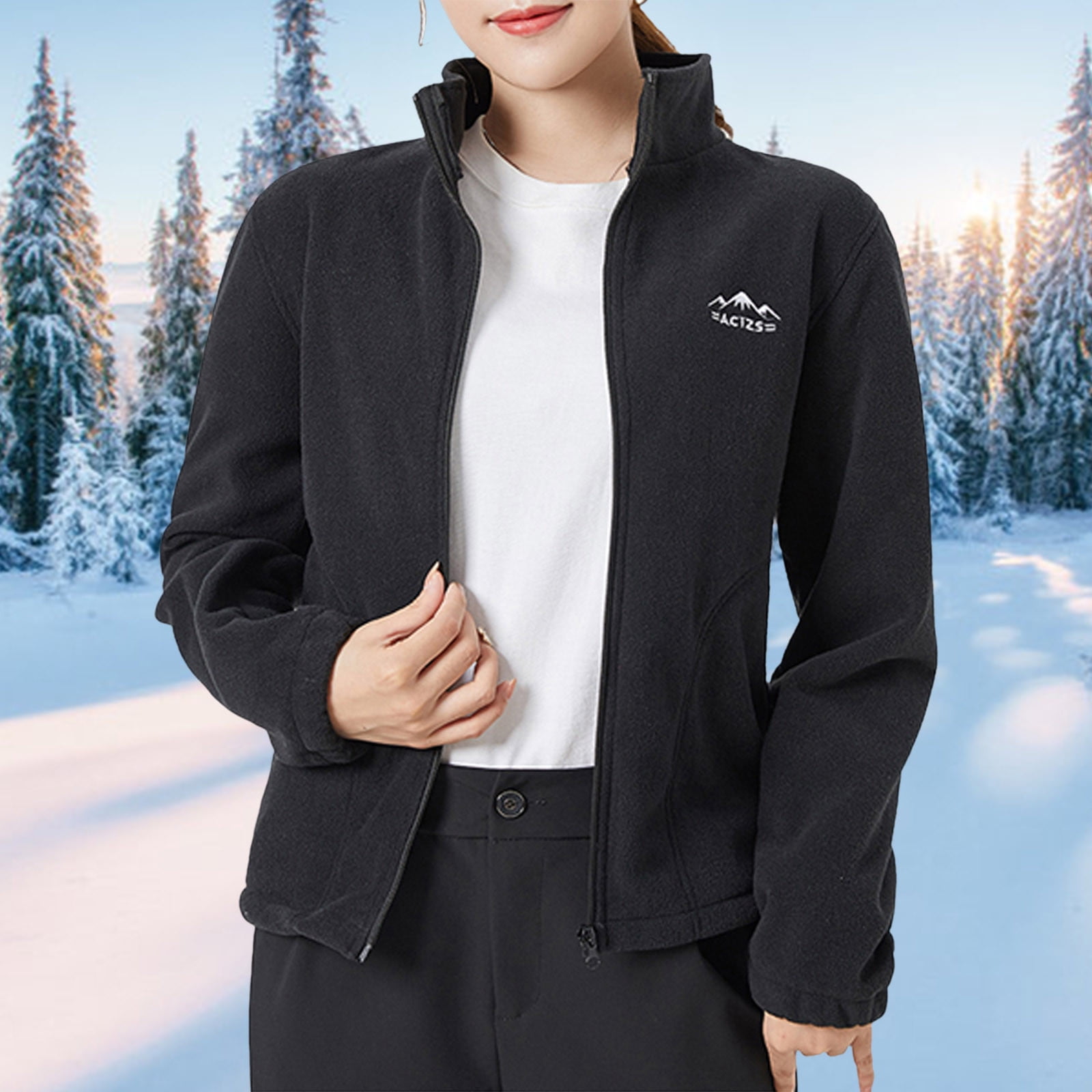 Onderzoek Wiskundige focus ONHUON Womens Jackets Winter Coat Worn On Both Sides Solid Color Stand  Collar Fleece Heating Coral Velvet Jackets Windproof And Warm Coat -  Walmart.com