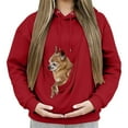 thumbnail image 6 of CCRFTGI Cat Dog Pouch Hoodie for Women Fuzzy Kangaroo Puppy Kitten Holder Sweatshirt Fleece Pet Hoodie Carrier Wearable Dog Carrier Sweatshirt Red L, 6 of 7