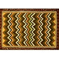 thumbnail image 1 of Ahgly Company Machine Washable Indoor Rectangle Abstract Yellow Modern Area Rugs, 4' x 6', 1 of 4