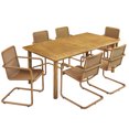 thumbnail image 4 of Abacus 7-Piece Dining Table Set with Rattan Armchairs in Natural Natural, 4 of 4