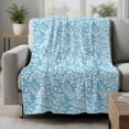 thumbnail image 2 of Blue Spring Floral Blanket Soft Cozy Warm Throw Blanket for Couch, Plush Fuzzy Flannel Fleece Blankets for Sofa, Farmhouse Flowers Elegant Pastoral Bed Blankets Lightweight Gifts for Women, 50"x60", 2 of 9