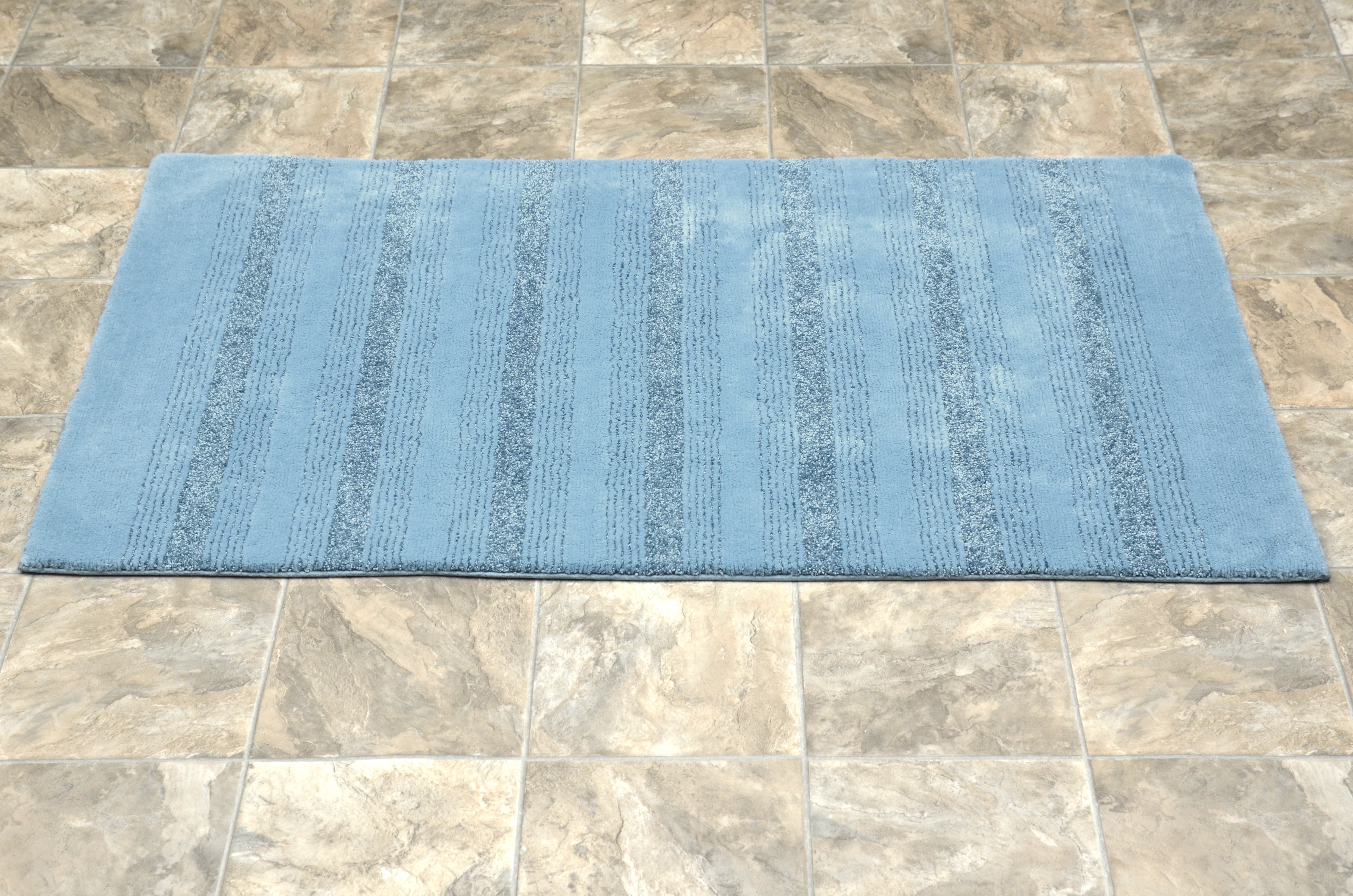 Garland Rug Essence Washable Nylon Basin Blue Bath Rug, 30" x 50"