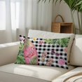 thumbnail image 6 of Summer Flamingo Throw Pillow Cover 20 x 30 Inch Decorative Pillow Cover Tropical Plants Botanical Floral Black Plaid Lumbar Pillowcase Seasonal Rectangle Cushion Case for Couch Sofa Bed Living Room, 6 of 9