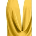 thumbnail image 4 of J. METHOD Women's Sleeveless Halter Neck Lightweight Low Cut Deep V Neck Sexy Draped Backless Top Blouse NEWT07 Mustard S, 4 of 6