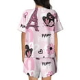 thumbnail image 3 of Naloa Eiffel Tower and Butterflies Women's Short-Sleeved Pajama Set, Loungewear, Summer pajamas, Breathable Cozy - Medium, 3 of 9