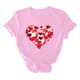 thumbnail image 7 of VKOYWKM Womens Heart Print Shirts Valentine T-Shirts Short Sleeve Casual Crew Neck Love Heart T-Shirts Happy Valentines Day Shirts, 7 of 7