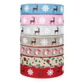thumbnail image 4 of Travelwant Wired Christmas Holiday Ribbon - Burlap Ribbon Christmas Wired Ribbon Snowflake and Elk Christmas Wired Sheer Glitter Ribbon Gift Wrap Ribbon for Christmas Decoration, 4 of 6