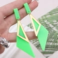 thumbnail image 4 of Retro 80s 90s Neon Earrings Acrylic Triangle Star Creative Exaggerated Fluorescent Earrings for Women's Party Jewelry Gifts, 4 of 7