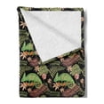 thumbnail image 2 of Tropical Soft Flannel Fleece Throw Blanket, Chameleon Lizard and Wildflowers in an Exotic Scene Reptile, Cozy Plush for Indoor and Outdoor Use, 50" x 70", Charcoal Grey Multicolor, by Ambesonne, 2 of 5