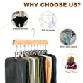 thumbnail image 6 of Wooden Hat Hanger Closet Organizer, 2026 Upgraded Wooden Rotating Pants Hanger, Closet Organizer with 10 Clips - Space Saving Hanging Clothes Legging Wardrobe Organizer, 6 of 7
