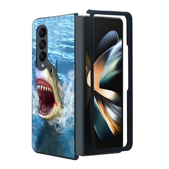 ANJ  Protective Snap-On Design Printed Case Compatible with Samsung Galaxy Z Fold 4 - Shark Attack