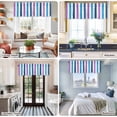 thumbnail image 5 of Blue Purple Stripe Farmhouse Short Window Curtain Valances, Gradient Geometric Vertical Striped Rod Pocket Kitchen Valances for Living Room Bedroom Bathroom Cafe 60" x 18", 5 of 8