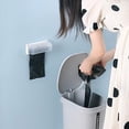 thumbnail image 3 of Plástico duradero Hogar Cocina Baño Bolsa de basura de plástico montada en la pared Almohadilla adhesiva Caja de almacenamiento Caja de almacenamiento Suministros de almacenamiento Negro, 3 of 3