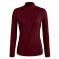 thumbnail image 4 of zbxnLI Long Sleeve Shirts for Women Mock Turtleneck Basic Tee Shirt Pleated Casual Fall Winter Tunic Tops, 4 of 6