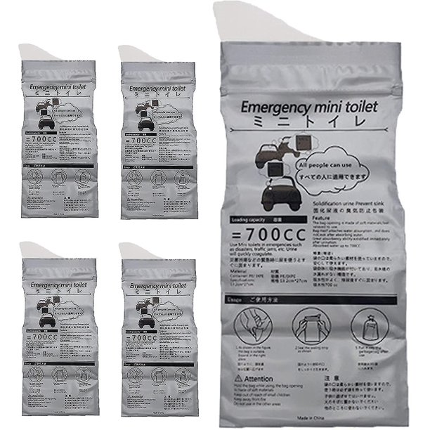 Bolsas de orina paquete de 4 (700 Ml), bolsas de orina de cámara unisex portátiles, bolsas de vómito para cámara, viaje, escalada, mermelada, orinal, inodoro, atasco de tráfico Em