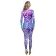 thumbnail image 2 of Haitryli Womens Full Length Fish Scale Mermaid Jumpsuit Mock Neck Long Sleeve Bodysuit Unitard Type B L, 2 of 7