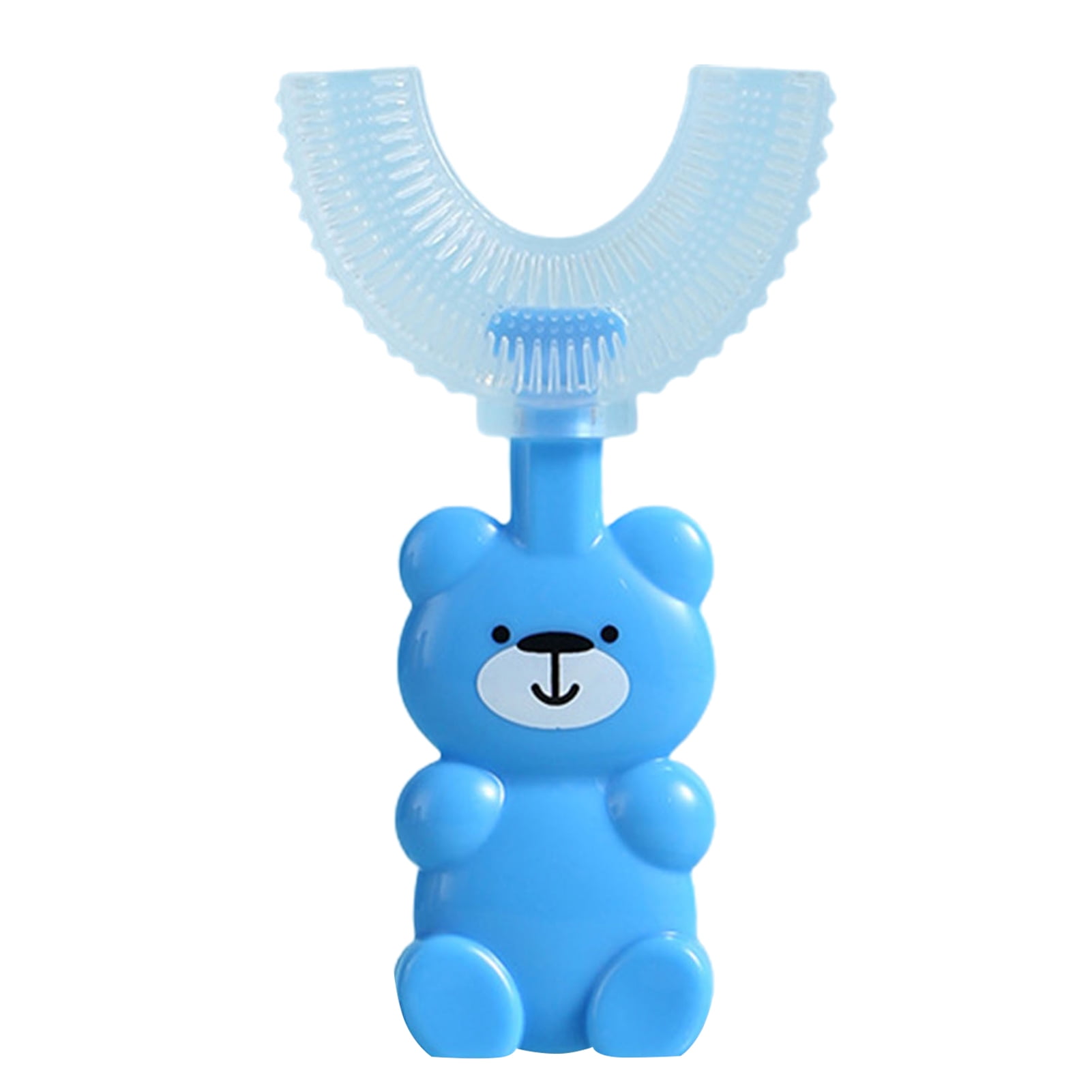 Opolski Eye-catching U-Shape Bear Design Children Toothbrush Silicone Eliminate Bad Breath Newborn Toothbrush Gum Care Tool
