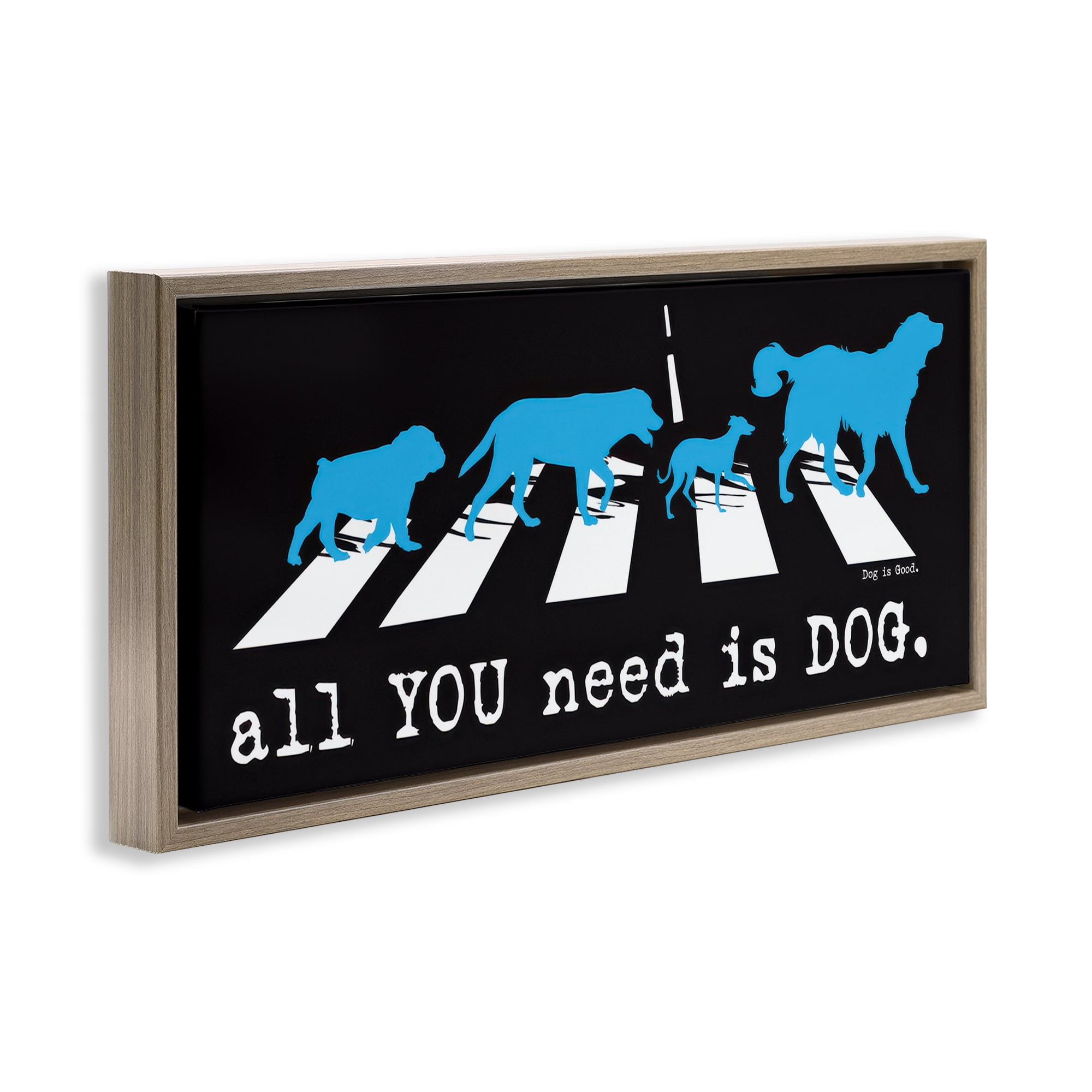 Stupell Industries Need Dog Music Pun Animals Painting Brown Floater Framed Canvas Art Print Wall Art, 25 x 11