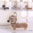 thumbnail image 3 of Porte-clés Design Teckel Ornement Suspendu Incrusté de Strass Pendentif pour Sacs à Main, 3 of 5