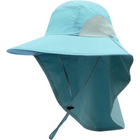 Sun Protection Hats for Men Women Wide Brim Fishing Hats with Neck Flap Quick Dry Breatha Safari Hiking Cap