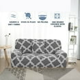 thumbnail image 3 of PiccoCasa Stretch Spandex Sofa Slipcover for 4 Seater, Gray White X-Large, 3 of 6