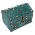 thumbnail image 1 of Wooden Treasure Chest with Combination Lock Handcrafted Jewelry Storage Box Secure Keepsake Box for Valuables Home Decor, 1 of 7