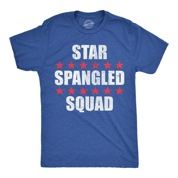 Mens Funny T Shirts Star Spangled Squad Sarcastic Fourth Of July Graphic Novelty Tee for Men Graphic Tees