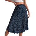 thumbnail image 1 of MAWCLOS Jupe Midi pour Femme Jupes Fendues Taille Haute Ample Plage Imprimé Floral Bleu m, 1 of 5