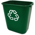 thumbnail image 2 of Rubbermaid Commercial Resin Deskside Recycling Trash Can, 7-Gal Plastic Bin, Green, 4 Pack, 2 of 3