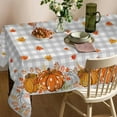 thumbnail image 2 of Fall Tablecloth 60x102 Inches Rectangle - Fall Decorations for Home - Grey Plaid Pumpkins Table Cloth Harvest Fall Decor for Home, Table, Party, Kitchen, 2 of 6