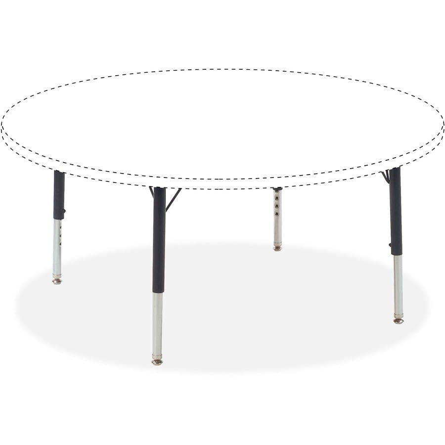 Lorell  Activity Table Low Height Adjustable Leg Kit  4 / Carton  Black Chrome
