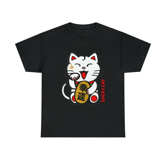Cute Lucky Cat Maneki-Neko Japanese Good Luck Feng Shui T-Shirt