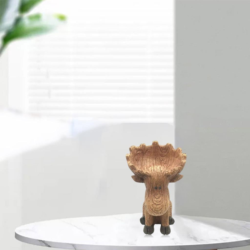 Axioma Deer Fairy Garden Statue Bird Feeder Bath for Outdoor Home Crafts Resin Yard Decor Garden Animal Sculpture Memorial Figurine