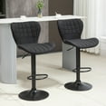 thumbnail image 2 of HOMCOM Tabourets de Bar Ensemble de 2 Chaises de Bar Pivotantes à Hauteur Réglable avec Dossier, 2 of 10