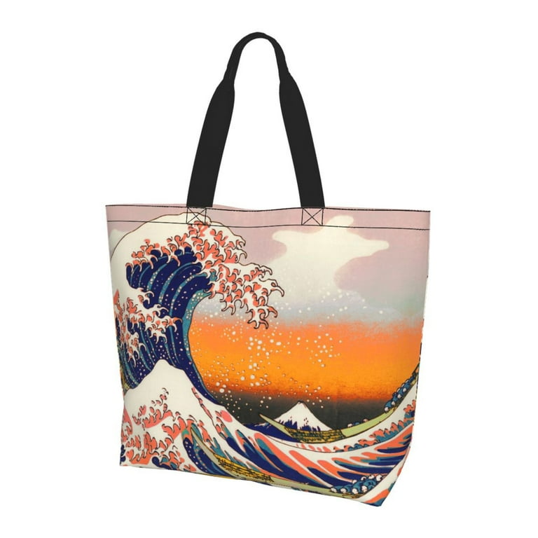 ZICANCN Artistic Japanese The Great Wave Tote Bag Grocery Bags