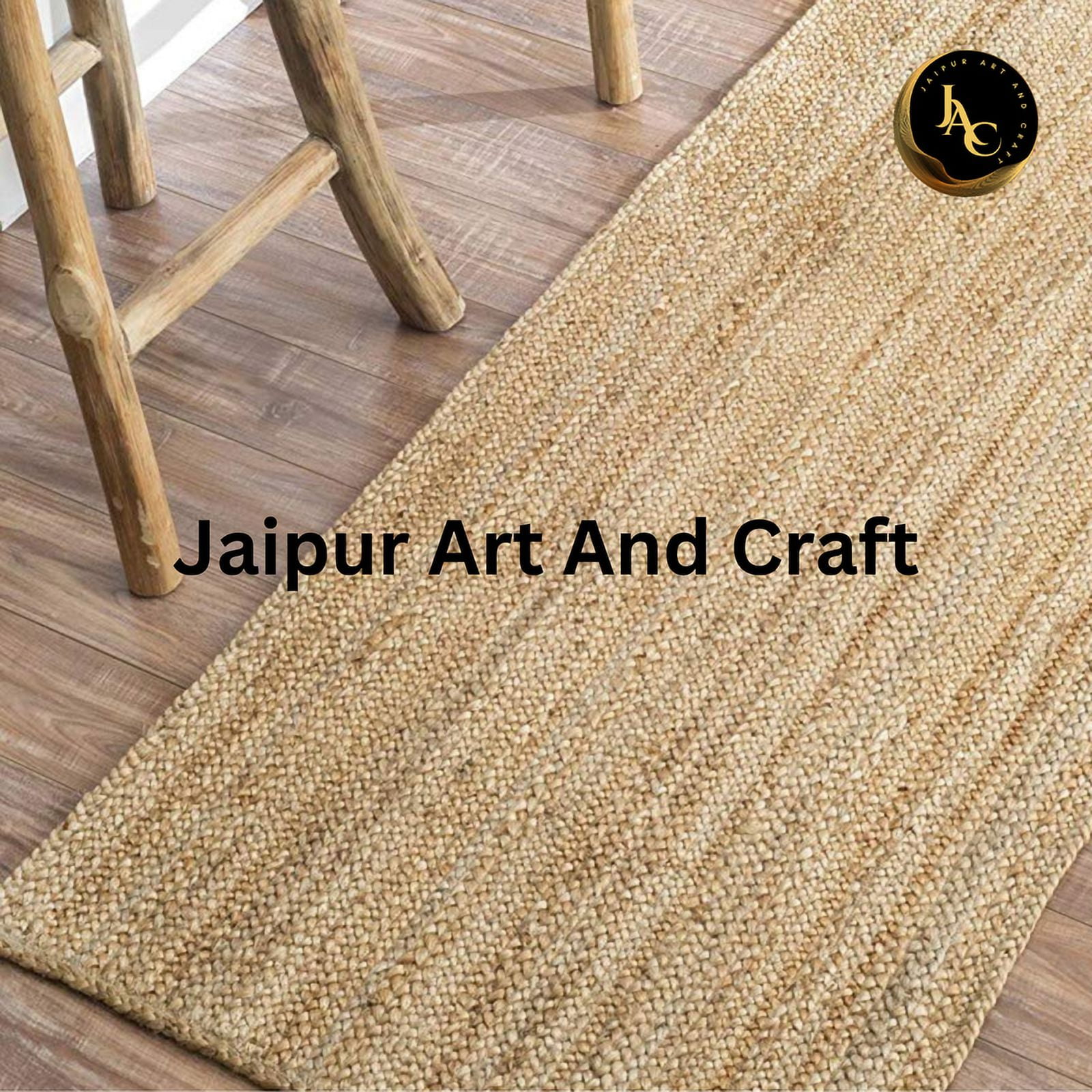 Jaipur Art And Craft Jute Area Rug Rectangle Braided Reversible Carpet for Bed Room (2x6 Sq ft)