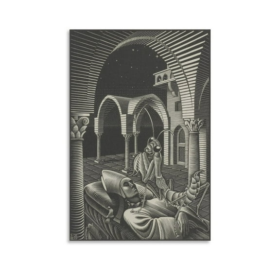 M.C. Escher Asd Wall Art Poster Canvas Poster Wall Art Picture Prints Hanging Photo Gift Decor Home Posters Artworks 08x12inch(20x30cm)