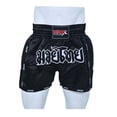 thumbnail image 5 of Men Boxing Shorts MMA Mauy Thai Training Fitness Gym Cage Fight Kickboxing Trunks Clothing Black 2XL, 5 of 11