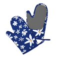 thumbnail image 3 of XMXT 2 Pcs Silicone Oven Mitts, Little Daisy Blue Print Thickened Non-Slip BBQ Gloves, Blue, 3 of 9