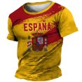thumbnail image 3 of Camiseta de verano de España para hombre, con emblema nacional de España, estampado 3D, cuello redondo, holgada, ropa de gran tamaño para hombre, 3 of 5