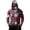 Deep Red, variant on Men's 250th Anniversary Sun Hoodie UPF 50+ Sun Protection US Flag Print Sizes S-3XL