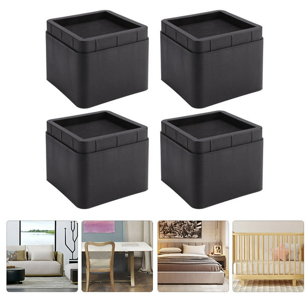 Ylshrf Furniture Cups Furniture Legs 4pcs Durable Stackable Bed Risers Black Square Moisture Proof Insect Proof Furniture Legs Walmart Com Walmart Com