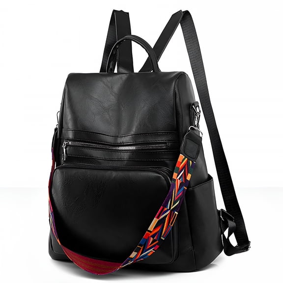 GASTROPOD Women's Leather Convertible Backpack Purse Handbag Elegant Ladies Shoulder Bags Travel Backpack Black
