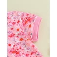 thumbnail image 6 of Suealasg 2Pcs Kids Girls Summer Outfits 3T 4T 5T 6T 7T Short Sleeve Floral Print T-Shirt Tops Drawstring Shorts Little Girls Clothes, 6 of 9
