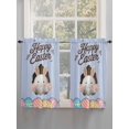 thumbnail image 5 of Blue Easter Living Room Curtains 2 Panel, Spring Cartoon Bunny Colorful Eggs Wood Grain Cafe Window Treatment, Farmhouse Bedroom Bathroom Kitchen Curtains Drapes 104"x54", 5 of 6