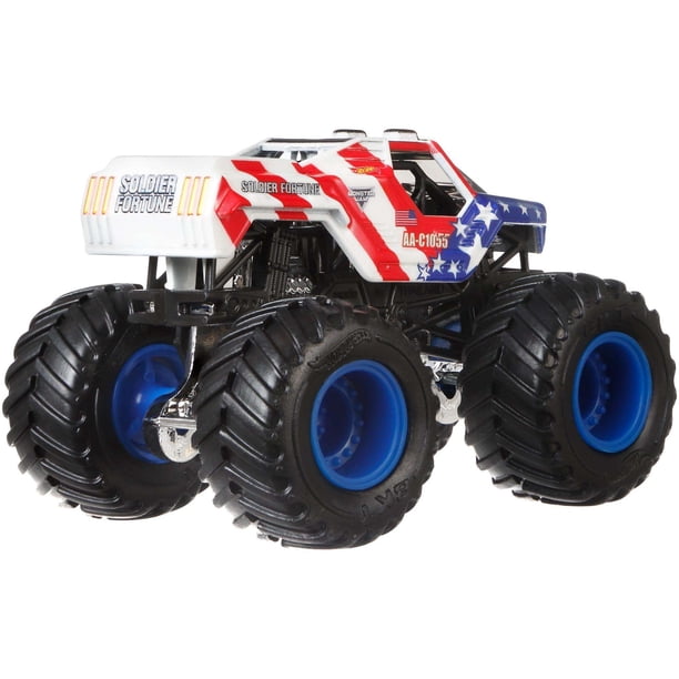 【4台】ホットウィール　スターズ& ストライプス　1/64 Hot Wheels Monster Jam 1:64 Scale Vehicle for Indoor Play
