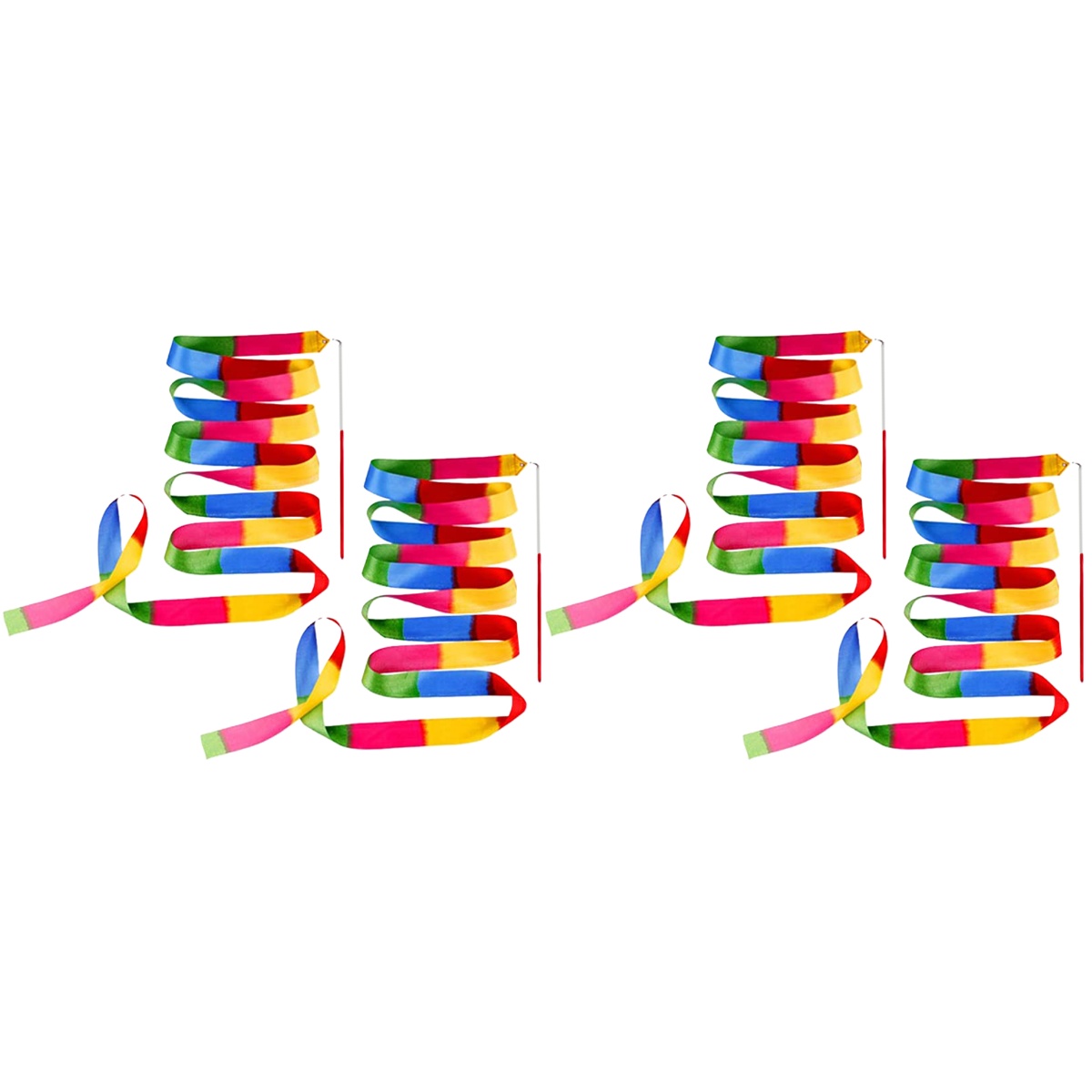 TOYMYTOY 4 Pcs Dance Ribbons Colored Dancing Ribbons Gymnastics Dancing