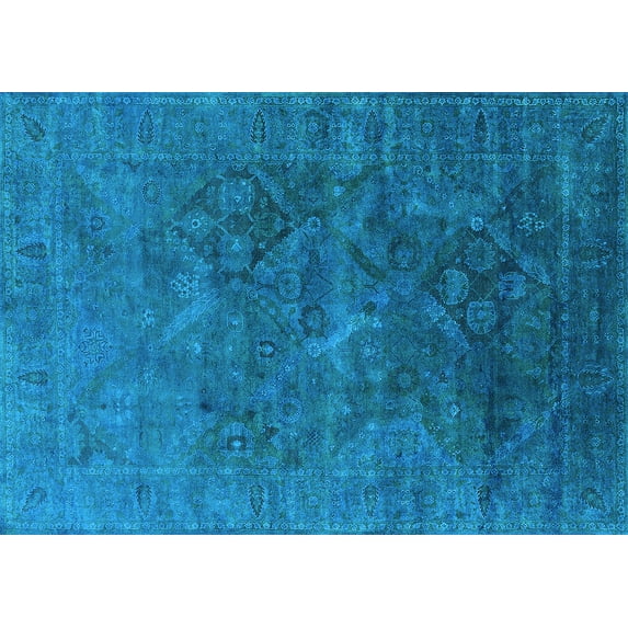 Ahgly Company Indoor Rectangle Oriental Light Blue Industrial Area Rugs, 8' x 10'