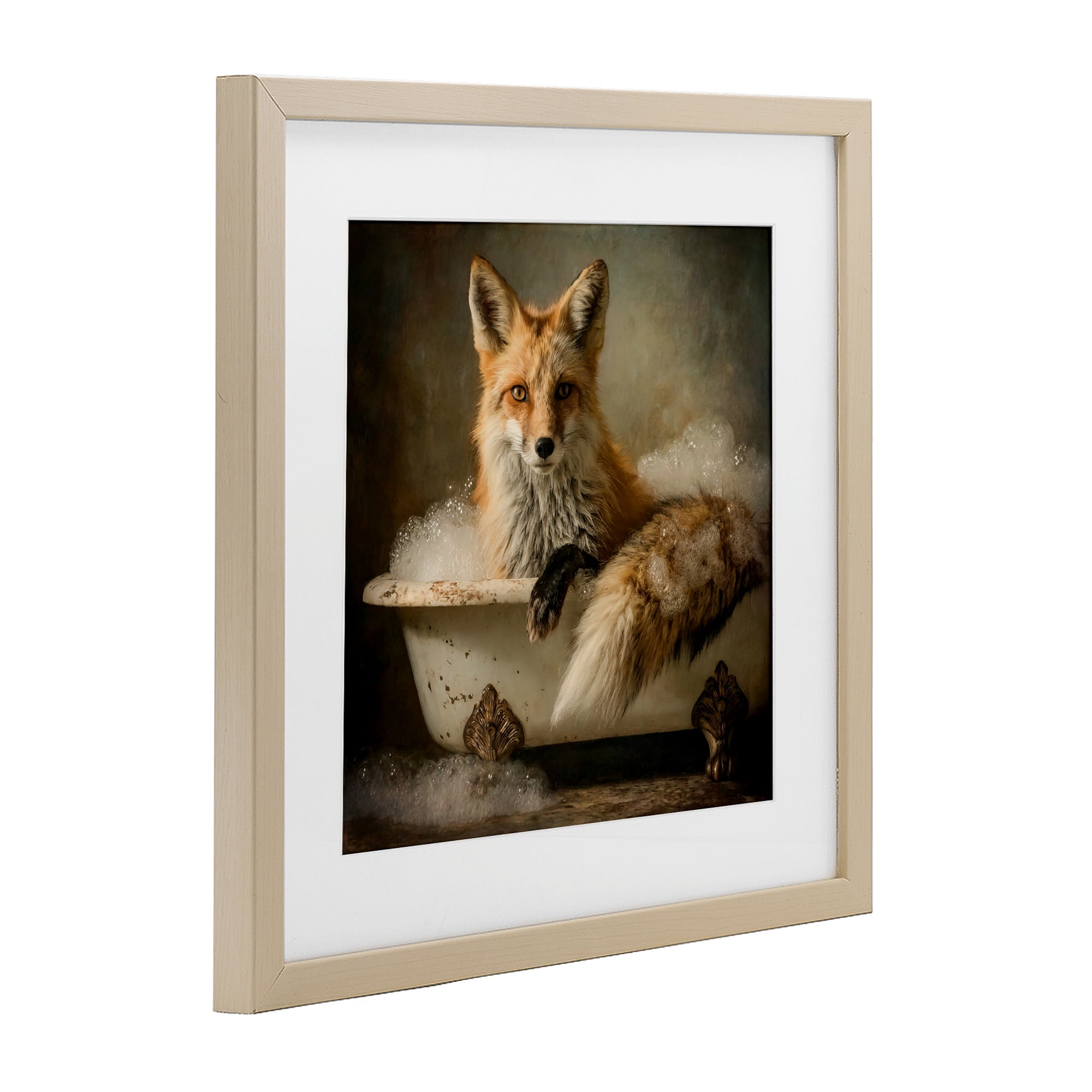 Stupell Industries Red Fox Bubble Bath Birch Framed Print Under Glass, design by Tina LeCour