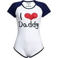 thumbnail image 5 of CutiePlusU Cotton Button Crotch Bodysuit Onesie Pajamas Classics Romper - Love Red+Mazarine L, 5 of 5